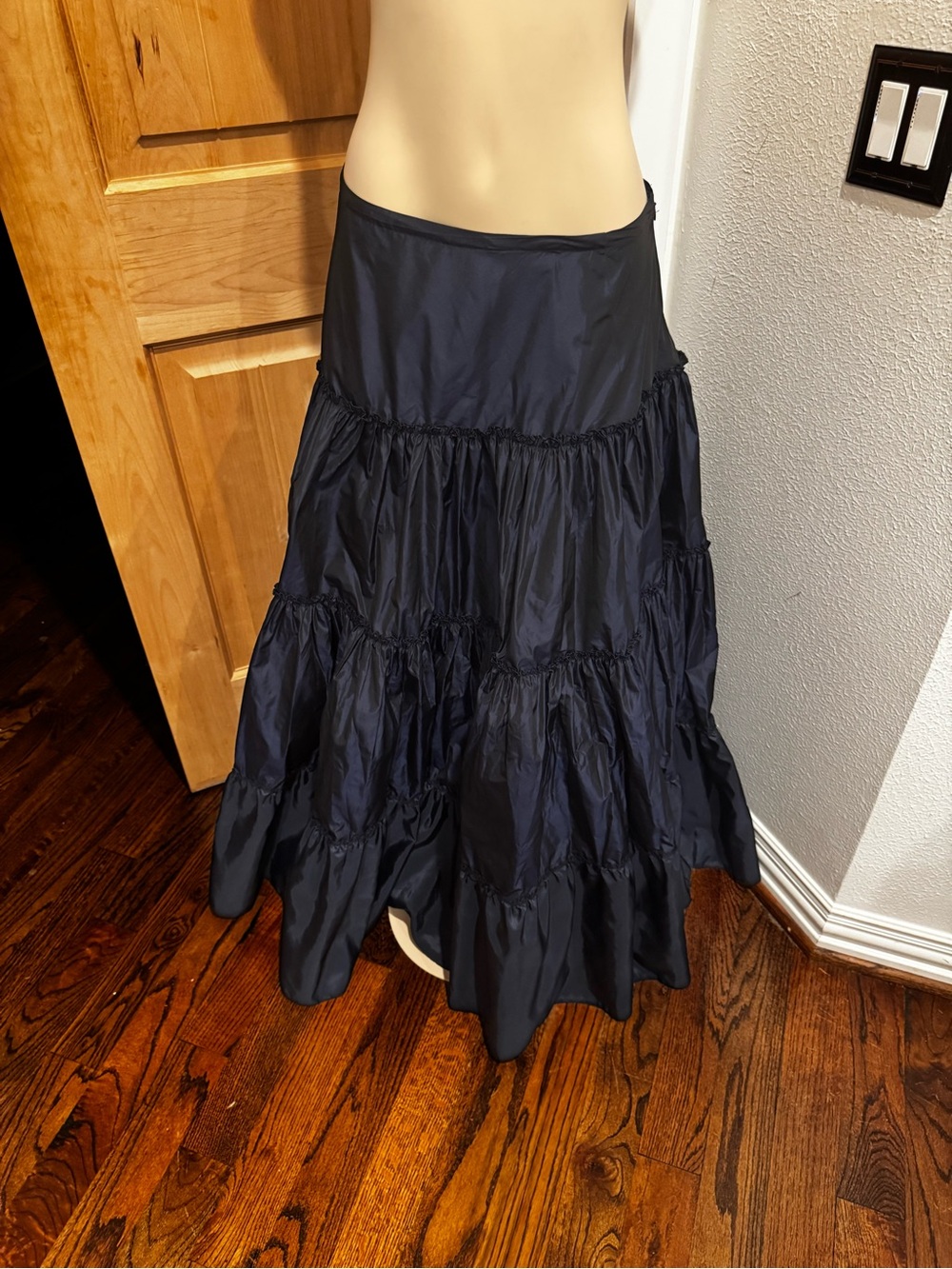 Ivan Grundahl Tiered Maxi Skirt in Dark Blue Sz 36 (32 inch flat waist)